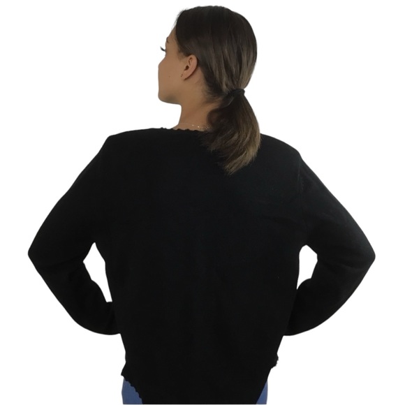 Embellished Black Christmas Tree Cardigan VTG - Picture 4 of 10